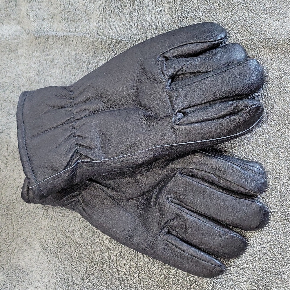 New Black Thinsulate Lined Grain Leather Gloves!!!